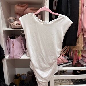 Classic White Bodysuit Top - Sleek Scoop Neck